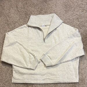 GAP Light Gray Quarter-Zip Sweatshirt